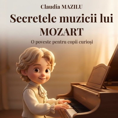 „Secretele muzicii lui Mozart”, o poveste ilustrată și educativă pentru copii despre viața marelui compozitor Wolfgang Amadeus Mozart.